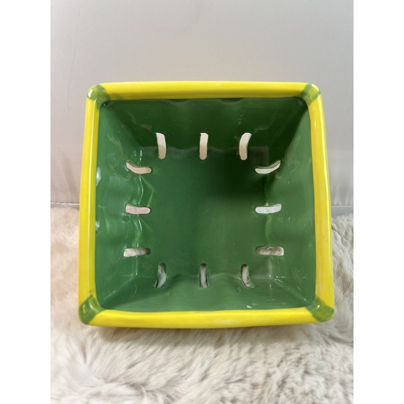 Berry / Biscuit Basket -Mint green blue ‎ Ceramic container dish vintage style - Picture 3 of 6